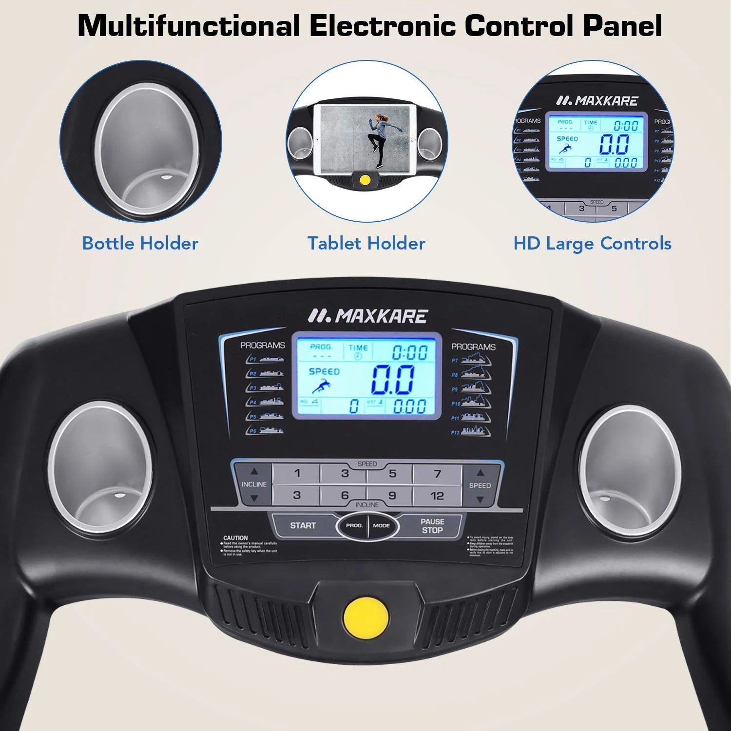 2.5 HP Treadmills for Home with 12 Levels Auto Incline, 8.5 Mph Speed 15 Preset Program, 220Lbs Max Weight